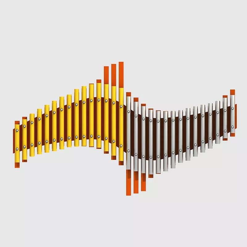 បន្ទះឈើរបស់សួនសត្វអាលុយមីញ៉ូមអាលុយមីញ៉ូមនៅខាងក្រៅឧបករណ៍ភ្លេង